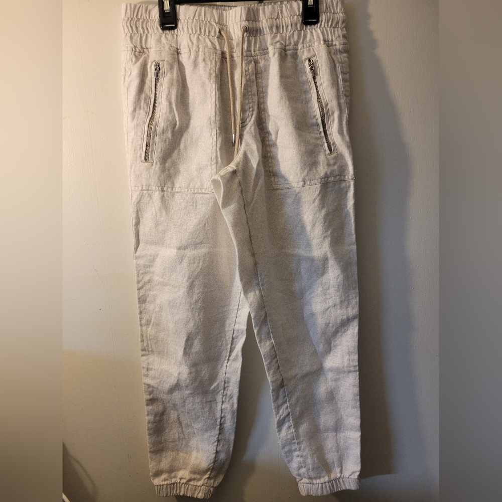 Athleta Women's White Cabo Linen Joggers